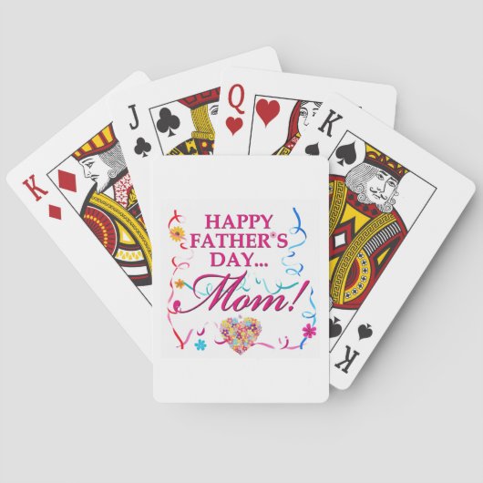 Happy Fathers Day Mom Playing Cards  トランプ (裏面)