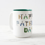 Happy Father's Day Mug with Tool Letterデザイン ツートーンマグカップ (正面左)