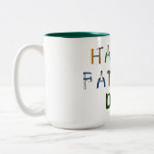 Happy Father's Day Mug with Tool Letterデザイン ツートーンマグカップ (左)