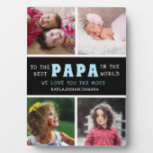 Happy Father's Day Papa最高の 4フォトコラージュ フォトプラーク (正面)