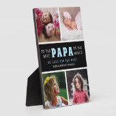 Happy Father's Day Papa最高の 4フォトコラージュ フォトプラーク (側面)