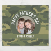 Happy Father's Day - Photo Camouflage Green ビールラベル (シングルラベル)