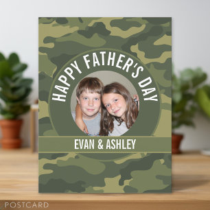 Happy Father's Day - Photo Camouflage Green ポストカード