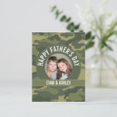 Happy Father's Day - Photo Camouflage Green ポストカード (スタンド正面)