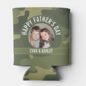 Happy Father's Day - Photo Camouflage Green 缶クーラー (裏面)