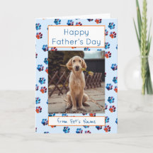 Happy Father's day Photo Dog Cat Pet Paw Prints