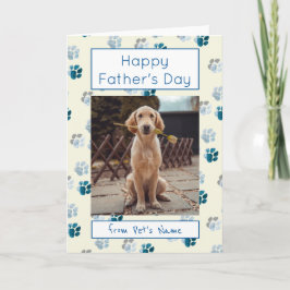 Happy Father's day Photo Dog Cat Pet Paw Prints カード