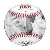 Happy Father's Day Photo Kids Names 野球ボール (正面)