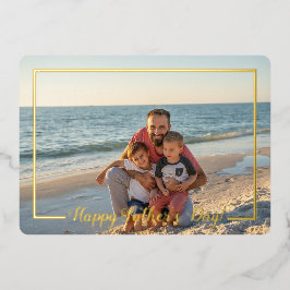 Happy Father's Day Photo w/ Foil Line Frame Card 箔招待状
