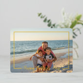 Happy Father's Day Photo w/ Foil Line Frame Card 箔招待状 (立ち正面)