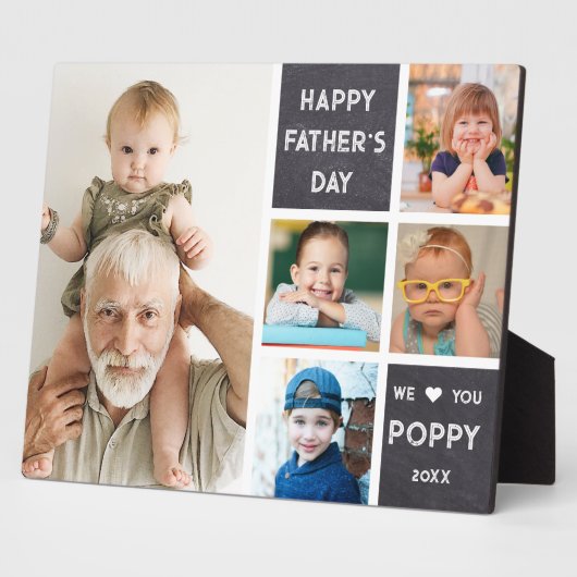Happy Father's Day Poppy 5 Photo Chalkboard フォトプラーク (側面)