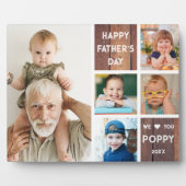 Happy Father's Day Poppy 5 Photo Collage Wood フォトプラーク (正面)