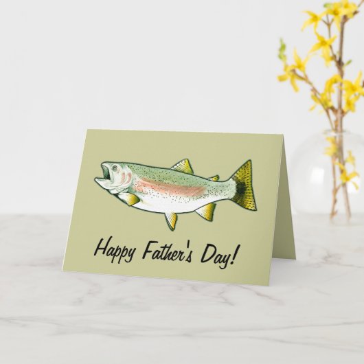 Happy Father's Day: Rainbow Trout カード (黄色い花)