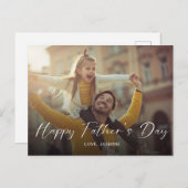 Happy Father's Day Scriptフォトモダンシンプル ポストカード (正面/裏面)