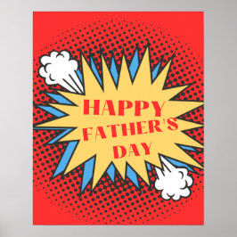 Happy Father's Day Sign, Superheroテーマポスター ポスター