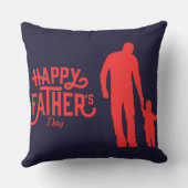 Happy Father's Day Silhouettes Holding Hands クッション (裏面)
