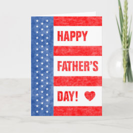 Happy Father's Day Stars and Stripes (5 x 7) カード