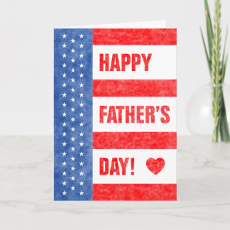 Happy Father's Day Stars and Stripes (5 x 7) カード