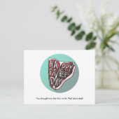 Happy Father's Day T-boneステーキポストカード ポストカード (スタンド正面)