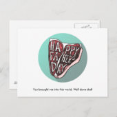 Happy Father's Day T-boneステーキポストカード ポストカード (正面/裏面)