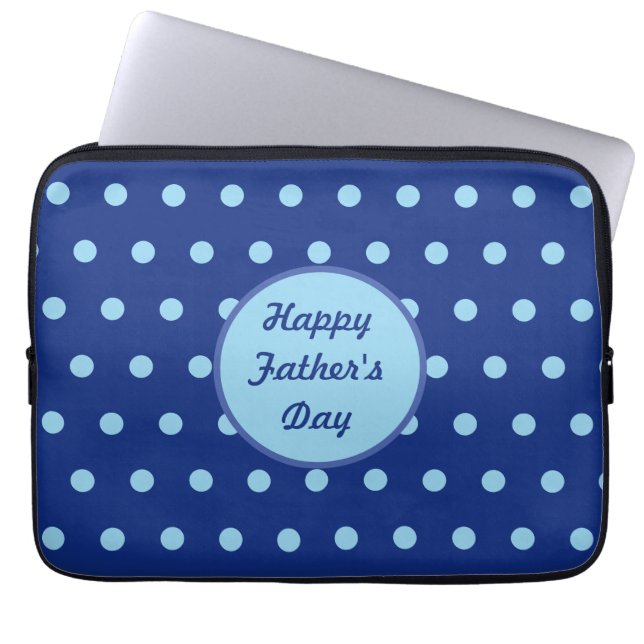 Happy Father's Day Tablet Case (Navy & Soft Blue) ラップトップスリーブ (正面)