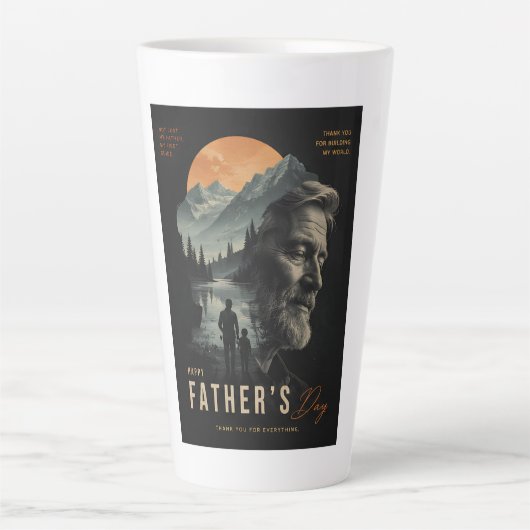 Happy Father's Day – The First Guide Vintage  カフェラテマグ (正面)