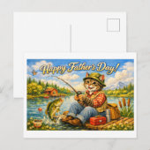 Happy Fathers Day to Your Favorite Fishing Cat Dad ポストカード (正面/裏面)