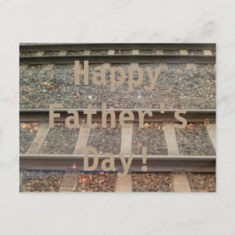 Happy Father's Day Train Tracks，鉄道はがき ポストカード