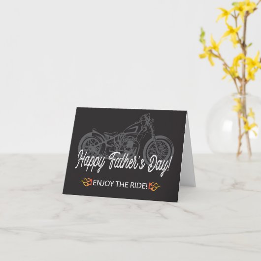 Happy Father's Day with Motorcycle Enjoy the Ride カード (黄色い花)