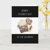 Happy Father's Day Writerタイプライターヴィンテージ カード (黄色い花)
