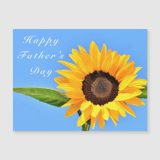 Happy Father's Day Yellow Sunflower on Blue Sky (正面)