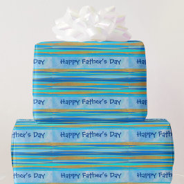 Happy Father's Day You can edit文字Blue ラッピングペーパー