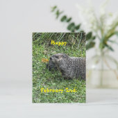 Happy February 2nd Custom Groundhog Postcards ポストカード (スタンド正面)