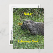 Happy February 2nd Custom Groundhog Postcards ポストカード (正面/裏面)