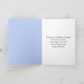  Happy February Birthday Cedar Waxwing Cake カード (内部)