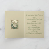 Happy February Birthday Iris Flowers Art Nouveau カード (内部)