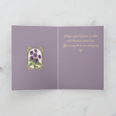 Happy February Birthday Viola Flowers カード (内部)