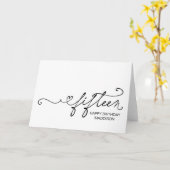 Happy Fifteenth Birthday Turning Fifteen 15th カード (黄色い花)