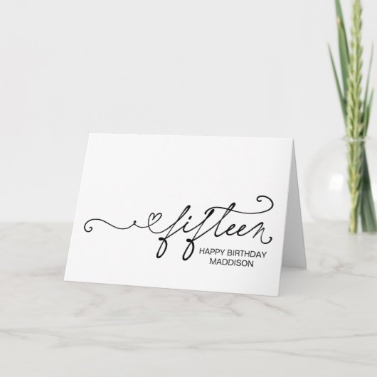 Happy Fifteenth Birthday Turning Fifteen 15th カード (正面)