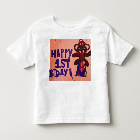HAPPY first誕生日ベビー年 トドラーTシャツ (正面)