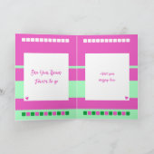 Happy First Anniversaryの名前をピンクグリーンに追加 カード (内部)