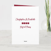 Happy First Anniversary追加フォトブルゴーニュ珊瑚 カード (裏面)