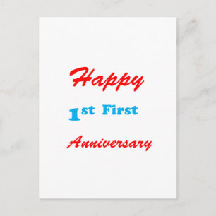 HAPPY FIRST ANNIVERSARY 1お祝い恵み インビテーションポストカード