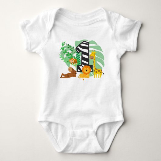 Happy First Birthday Baby! ベビーボディスーツ (正面)