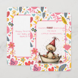 Happy First Birthday Our Little Duckling 招待状