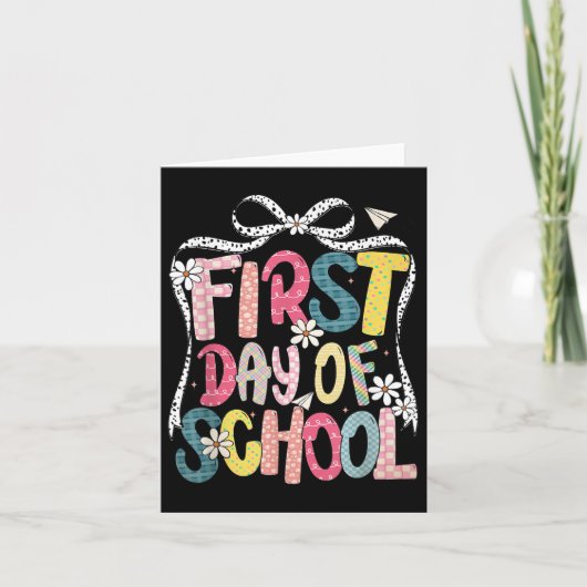 Happy First Day Back To School クケッタボウ女子学生 カード (正面)
