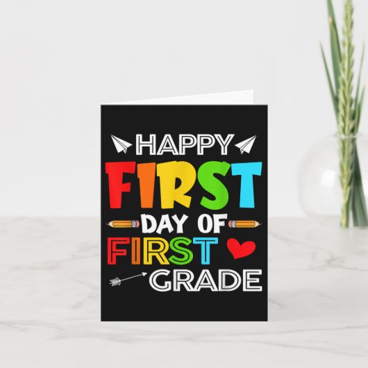 Happy First Day Of 1st Grade Funny Kids Students T カード (正面)