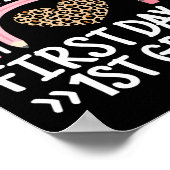 Happy First Day Of 1st Grade Leopard Rainbow Teach ポスター (角)