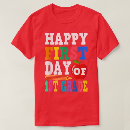 Happy First Day Of 1st Grade School Teacher Studen Tシャツ (デザイン正面)