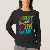Happy First Day Of 5th Grade Cute Back To School Tシャツ (正面)